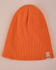 Ribbed Beanie in Construction Orange