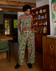 Jerrod is 6'3" and wearing S Cropped Tank Top in Kitchen Collection paired with matching Drop Pocket Cargo Pants