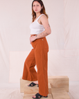 Bell Bottoms in Burnt Terracotta side view on Betty