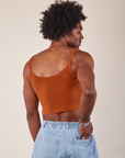 Cropped Cami in Burnt Terracotta back view on Jerrod