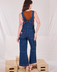 Carpenter Overalls in Dark Wash back view on Alex
