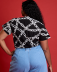 Chain Link Vintage Tee in Basic Black back view on Meghna