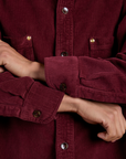 Cropped Corduroy Overshirt - Red Wine