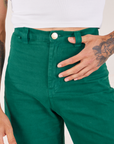 Front close up of Bell Bottoms in Hunter Green on Jesse
