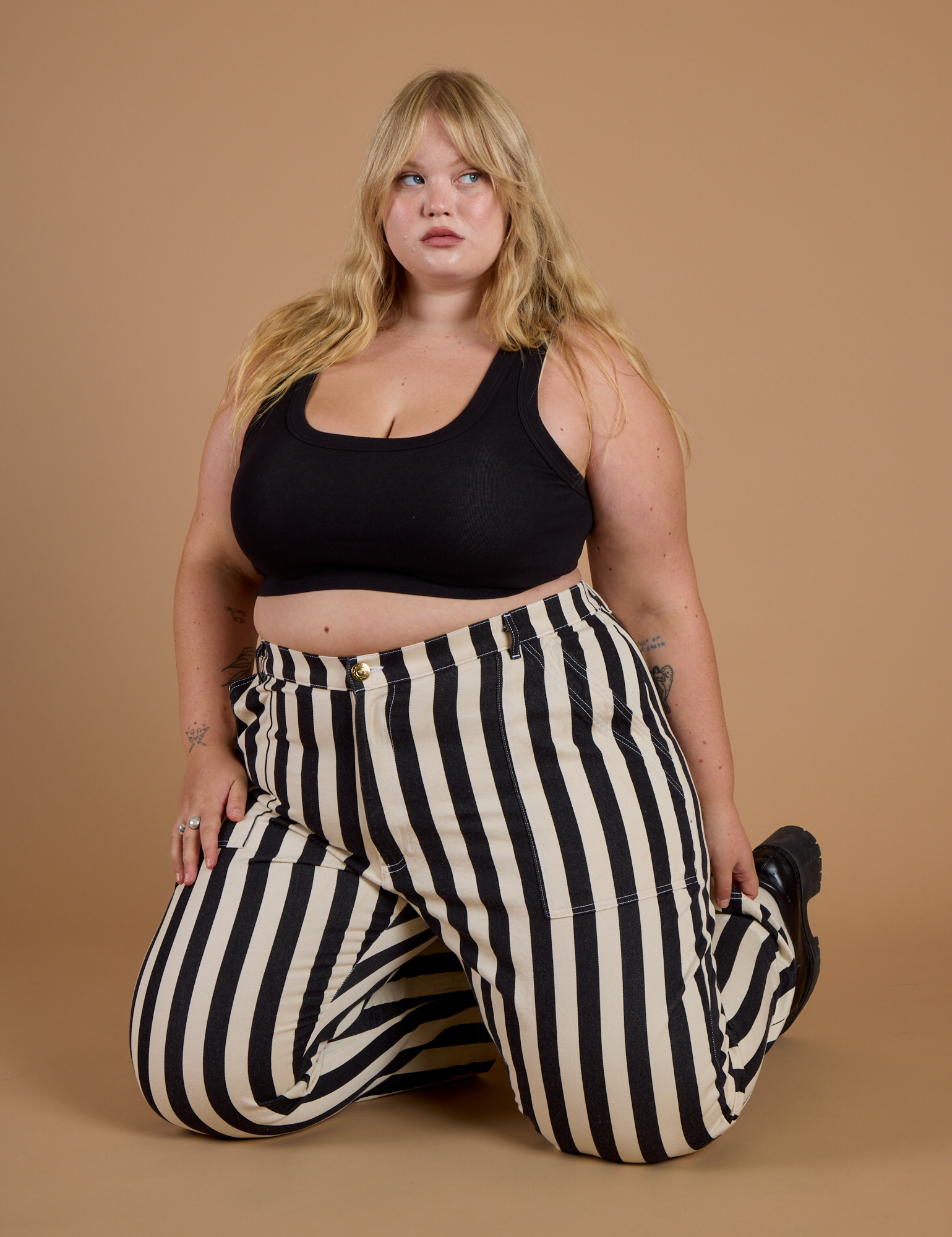 Black Stripe Work Pants - Natural – BIG BUD PRESS