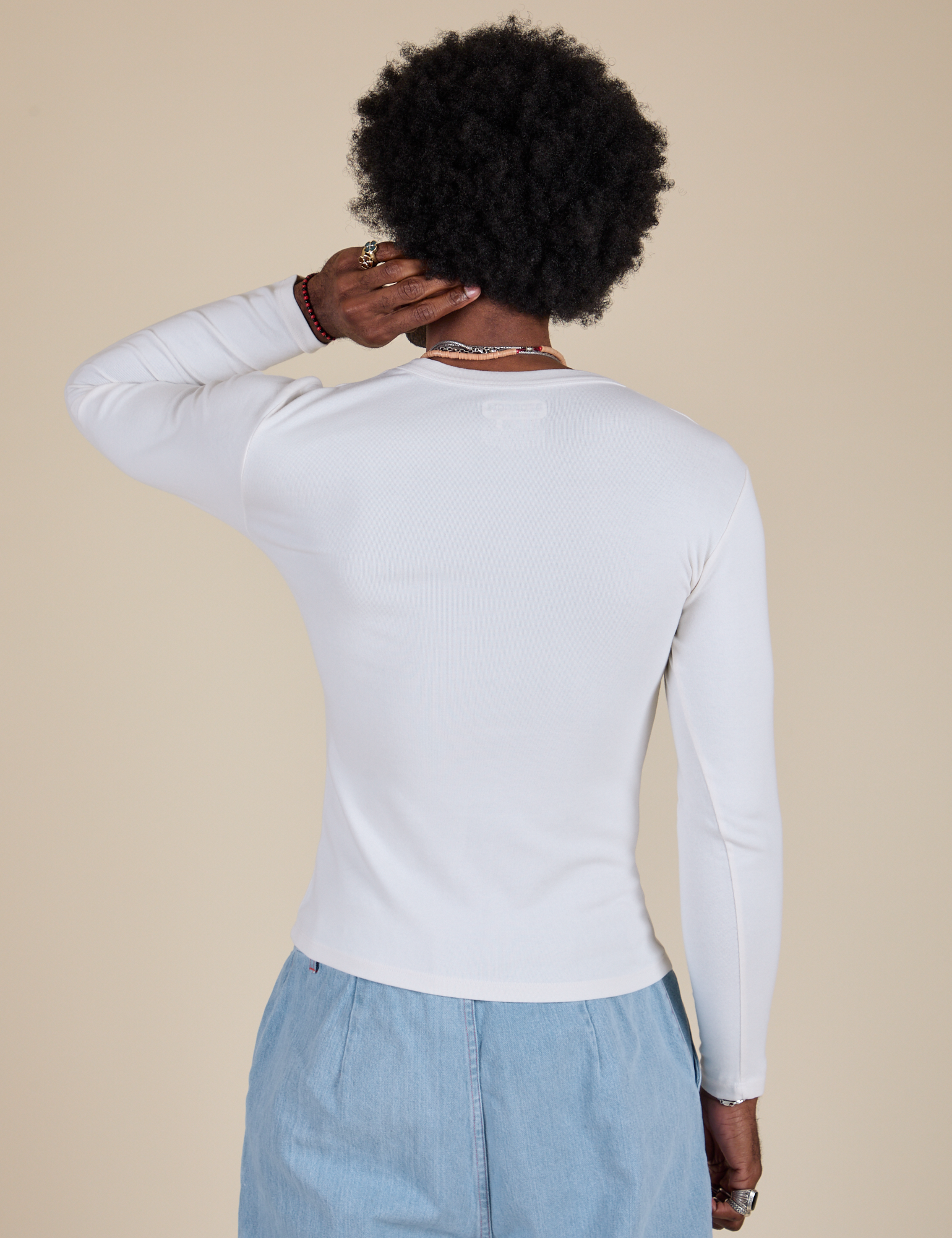 Long Sleeve Baby Tee - Vintage Tee Off-White