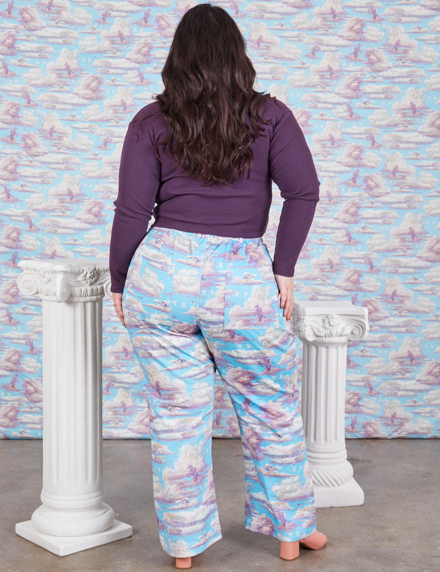 Back view of Western Pants in Cloud Kingdom on Ashley