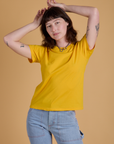 Organic Vintage Tee in Sunshine Yellow on Alex