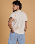 Organic Vintage Tee in Vintage Off White back view on Jesse