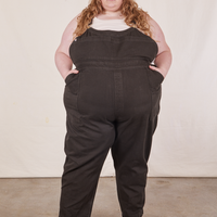 Catie is 5'11" and wearing size 5XL Original Overalls in Mono Espresso