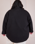 Twill Overshirt in Basic Black back view on Sam