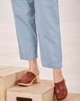 Heavyweight Trousers in Periwinkle pant leg close up on Alex