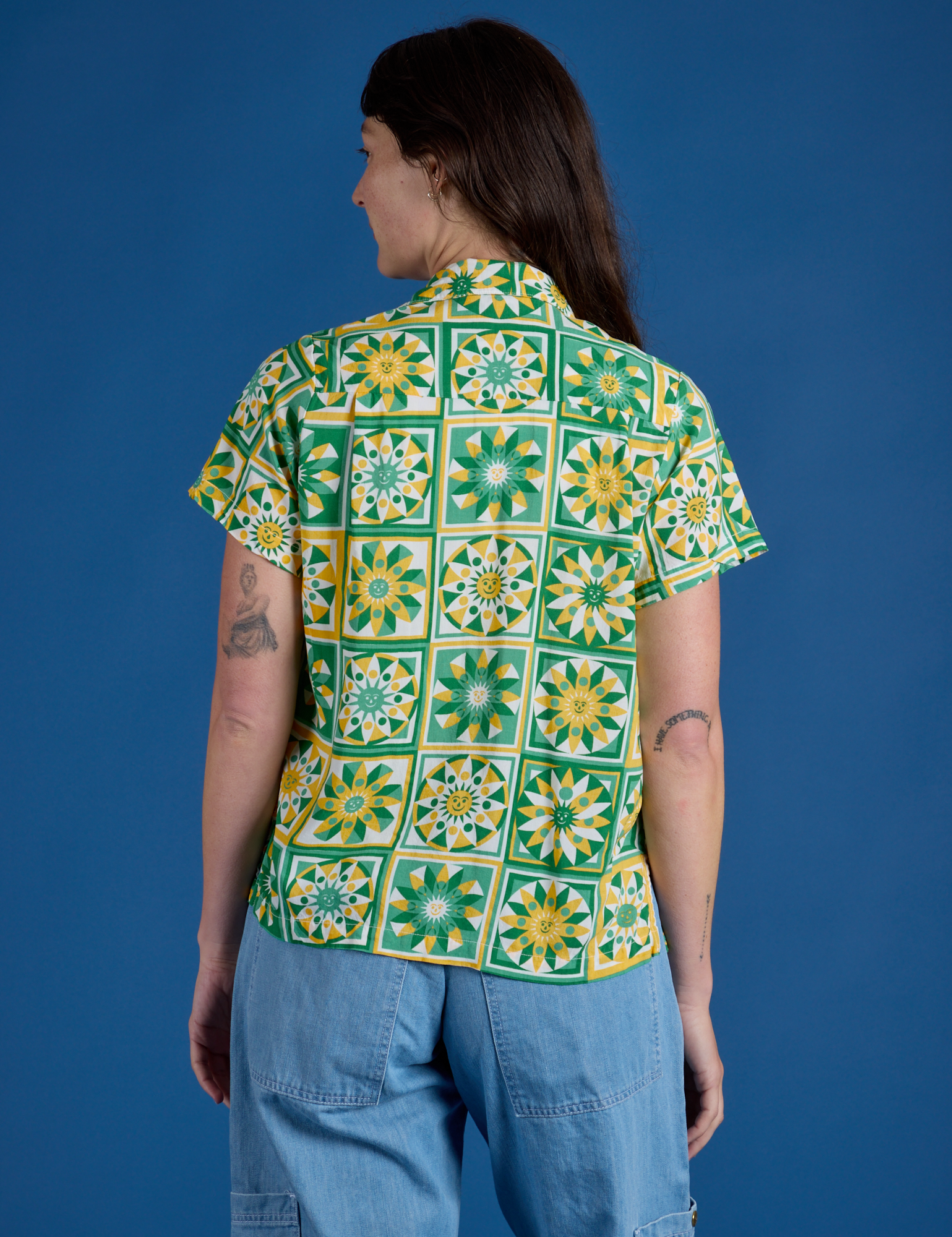 Spring Quilt Print Pantry Button-Up