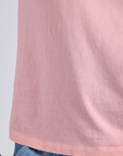 Jr. Varsity Tee in Baby Pink body close up