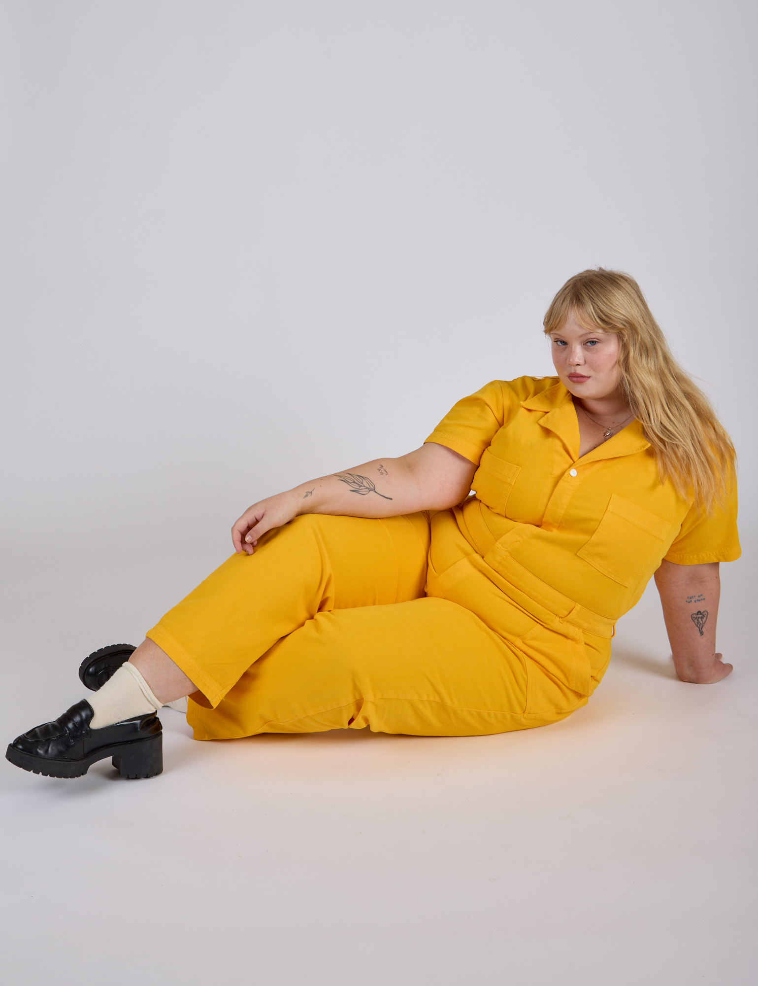 Short Sleeve Jumpsuit - Sunshine Yellow