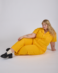 Short Sleeve Jumpsuit - Sunshine Yellow