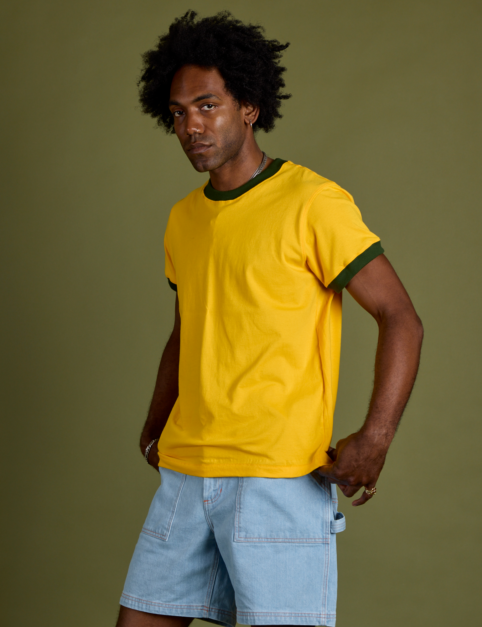 Vintage Ringer Tee - Sunshine Yellow