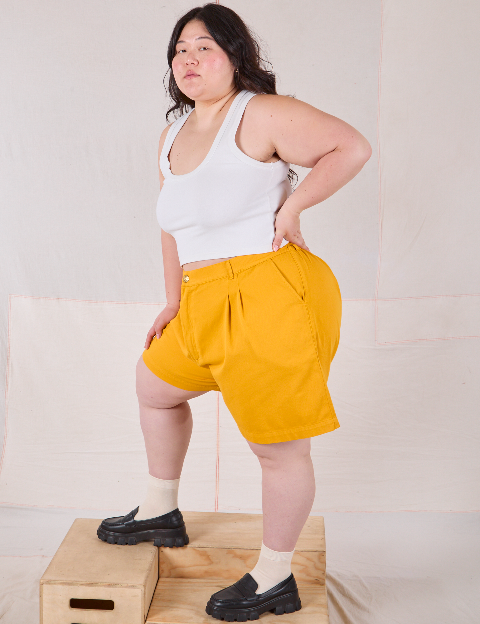 Trouser Shorts - Mustard Yellow