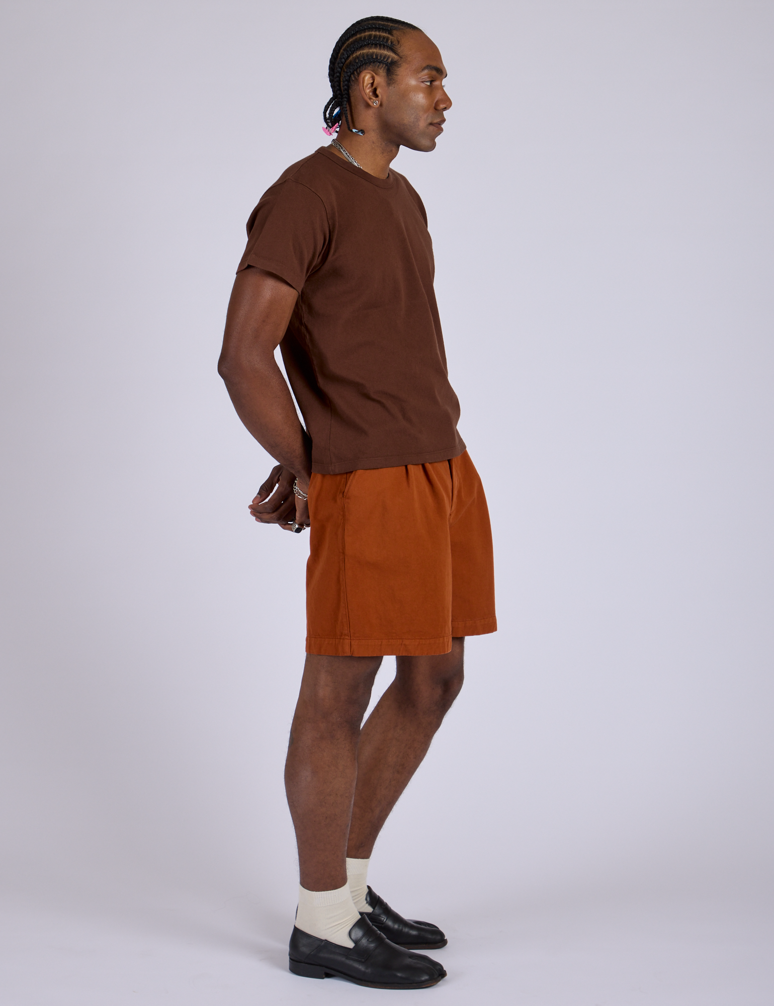 Pleated Trouser Shorts - Burnt Terracotta – BIG BUD PRESS