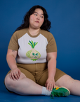 Produce Raglan Tee in Onion worn by Ashley