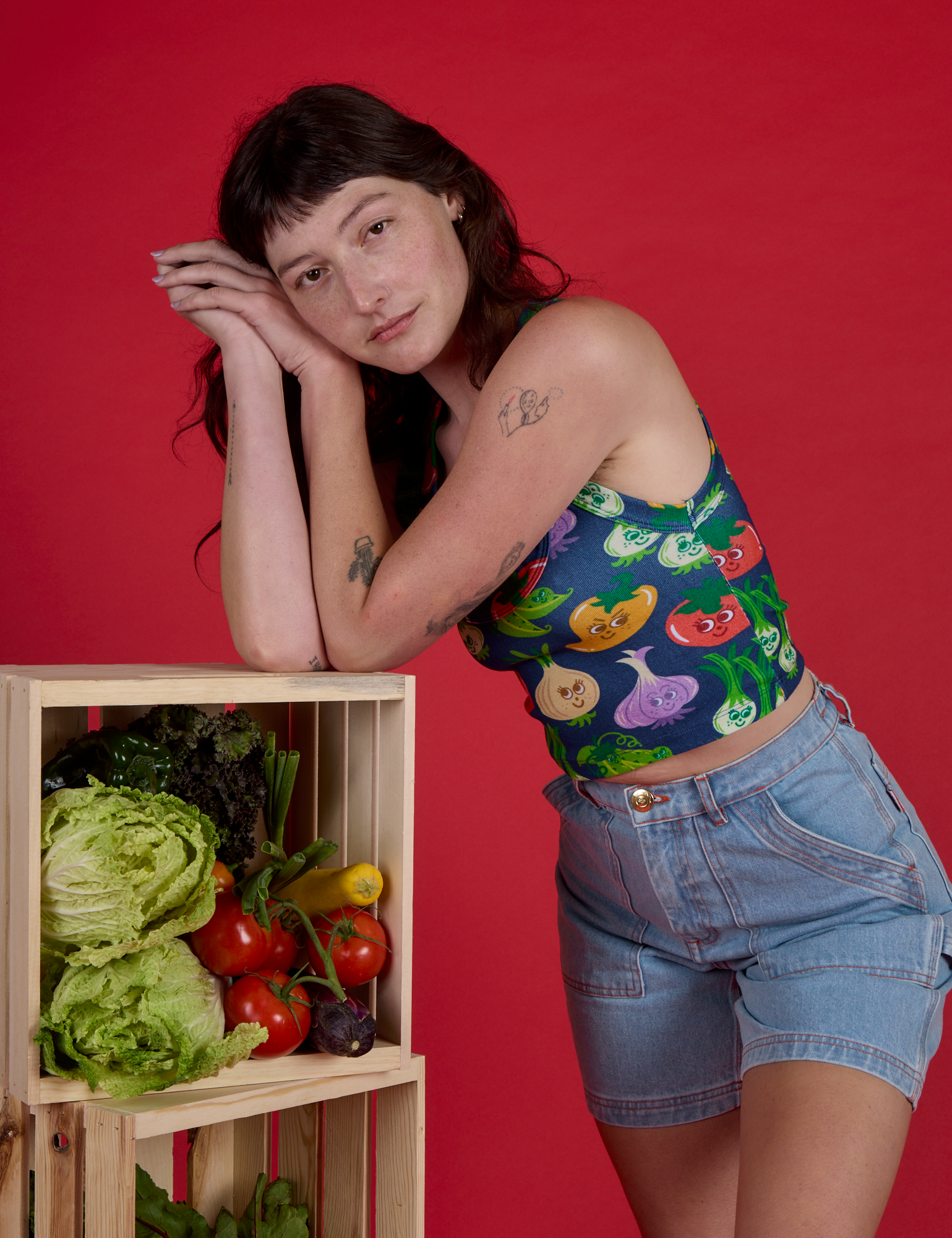 Cropped Tank - Veggie Village