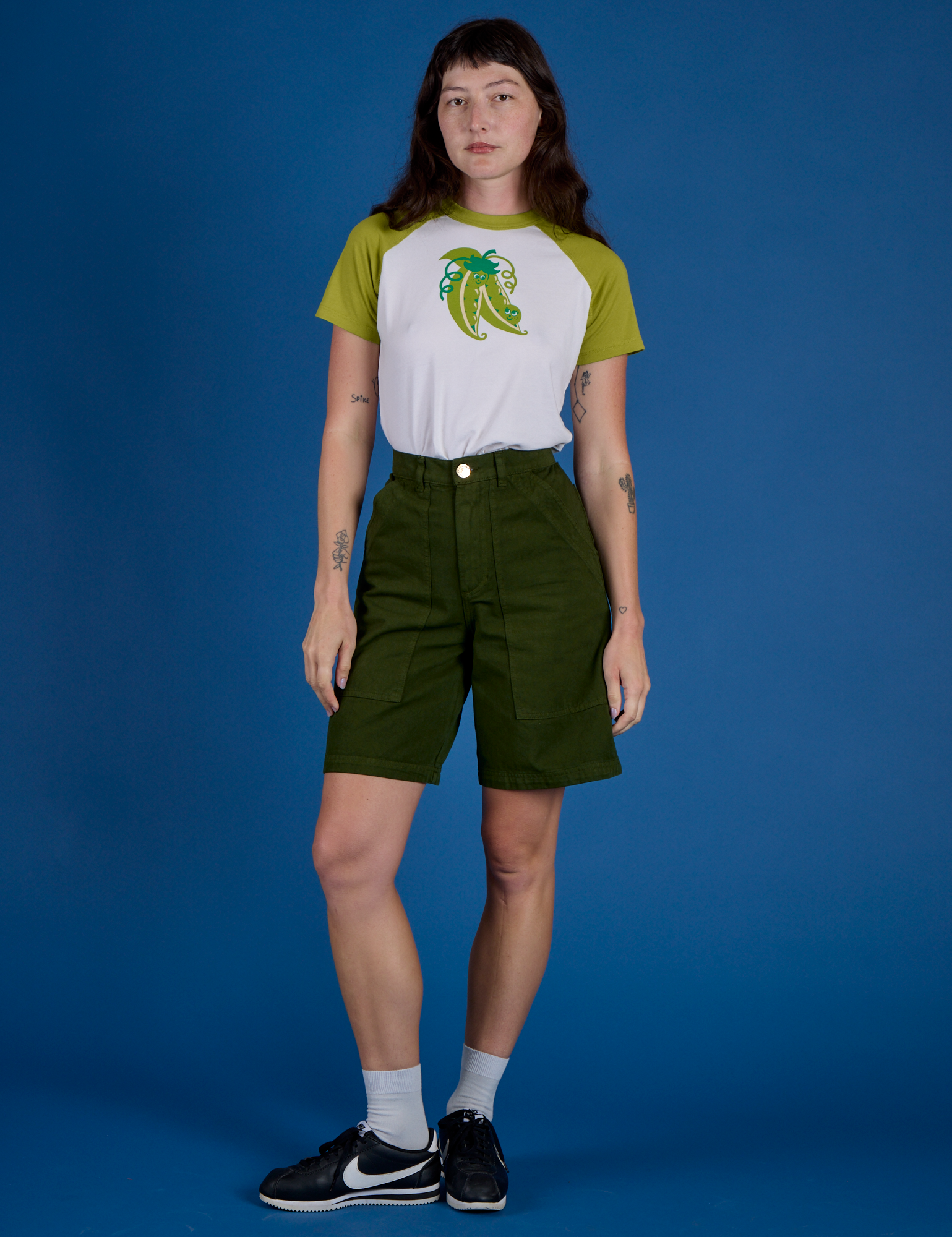 Produce Raglan Tee in Snap Peas on Alex
