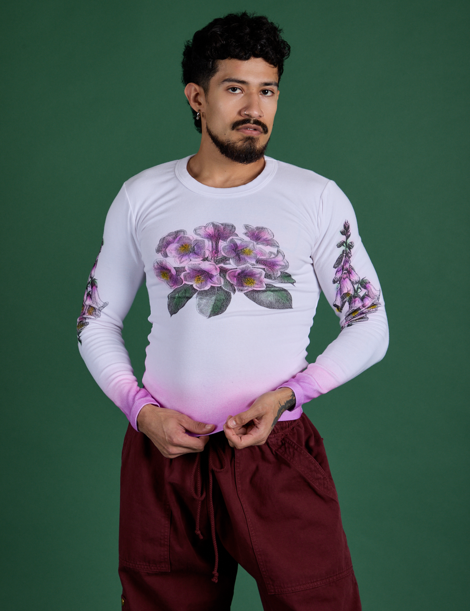 Floral Long Sleeve Baby Tee - Pink – BIG BUD PRESS
