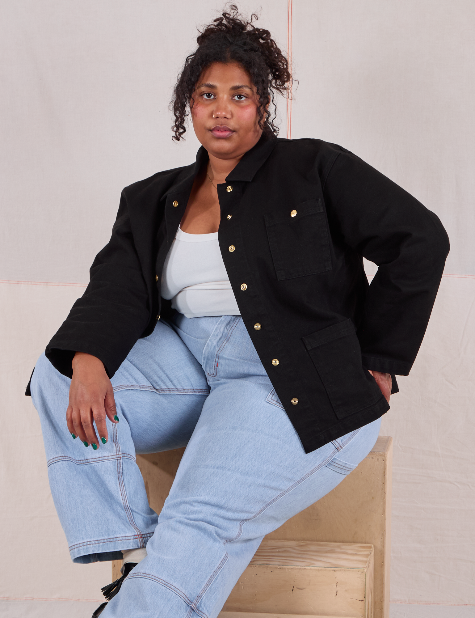 Denim Work Jacket Basic Black - Main Image