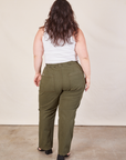 Work Pants in Surplus Green back view on Ashley