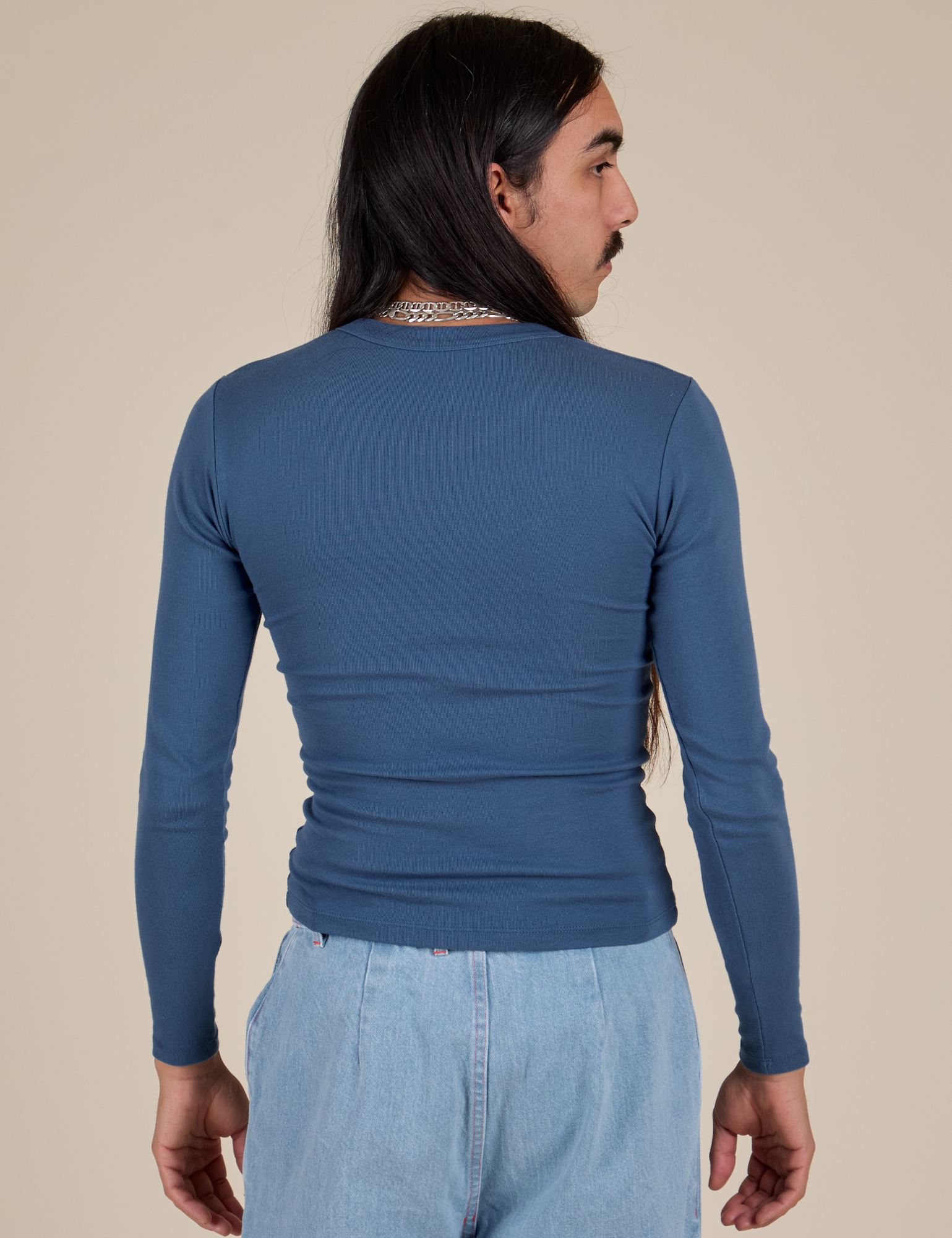 Long Sleeve Baby Tee - French Blue