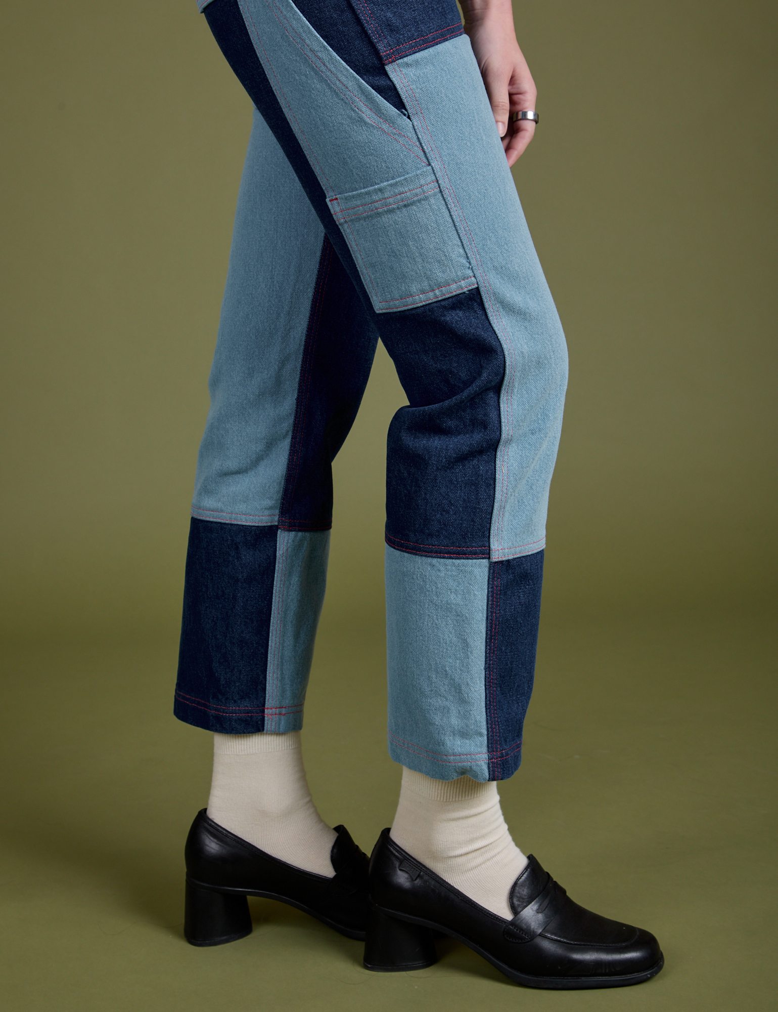 Mismatched Denim Carpenter Jeans