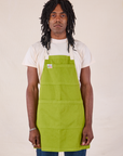 Full Denim Apron in Gross Green worn by Jerrod