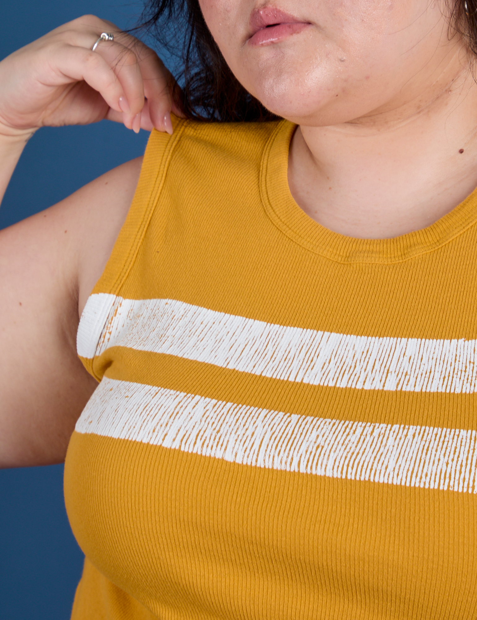 Painted Muscle Tee - Mustard Yellow