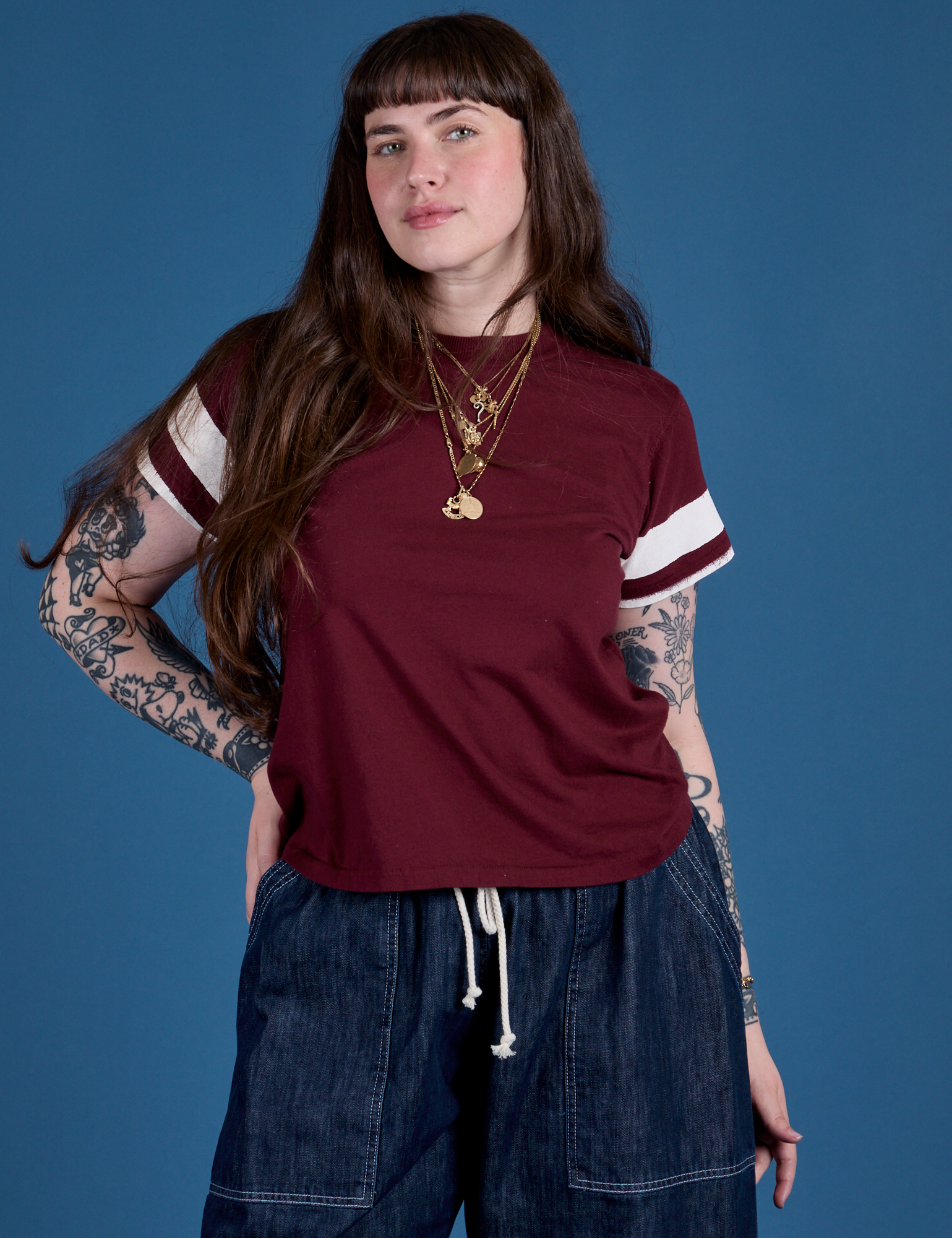 Painted Vintage Tee - Red Wine