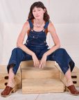 Carpenter Overalls in Dark Wash worn by Alex