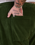 Corduroy Drop Pocket Cargo Pants - Evergreen