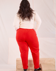 Easy Pants in Mustang Red back view on Ashley