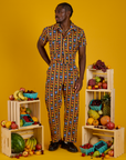 Short Sleeve Jumpsuit - Fruit Fantasy