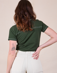 JV Tee in Swamp Green back view on Alex