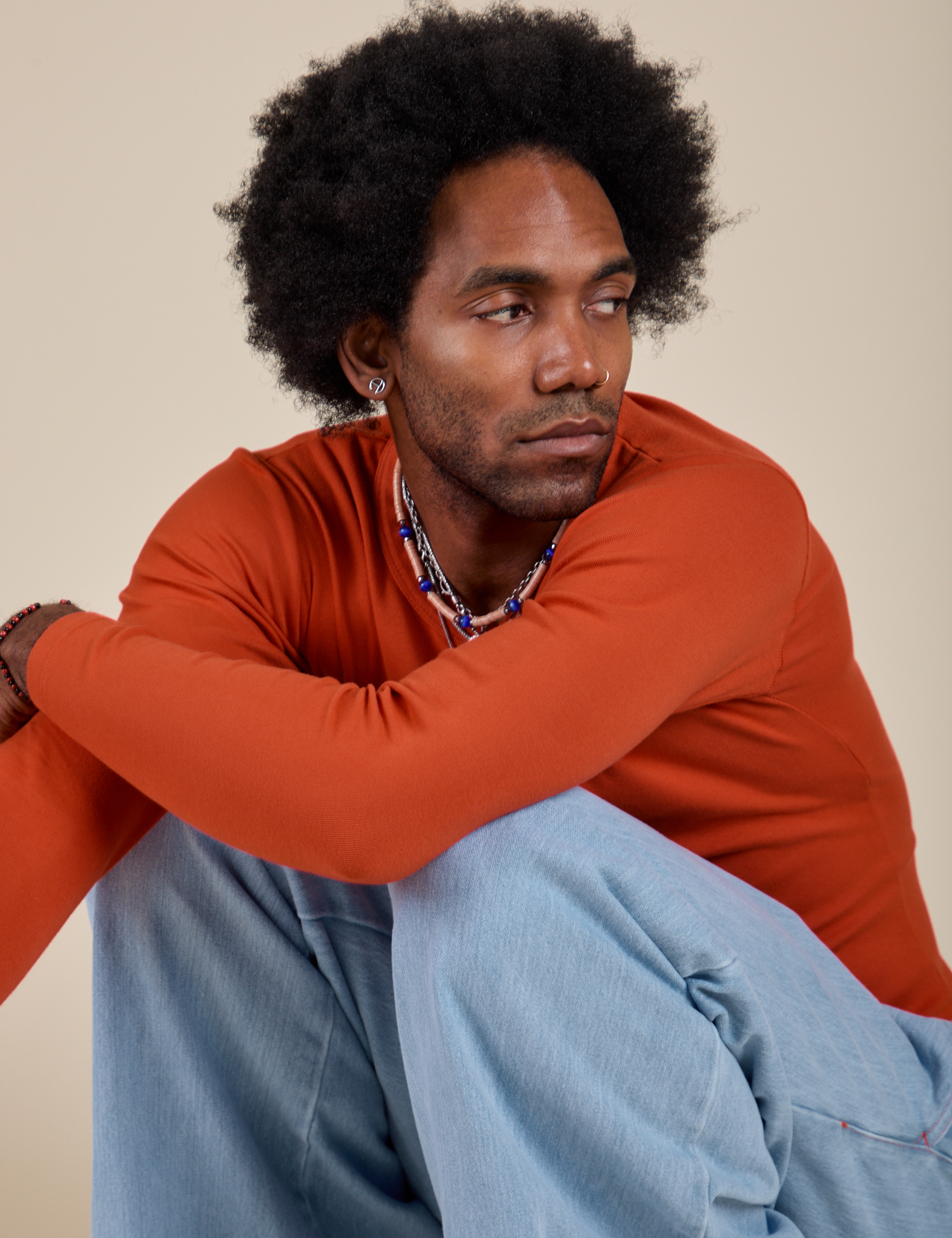 Long Sleeve Baby Tee - Chili Red