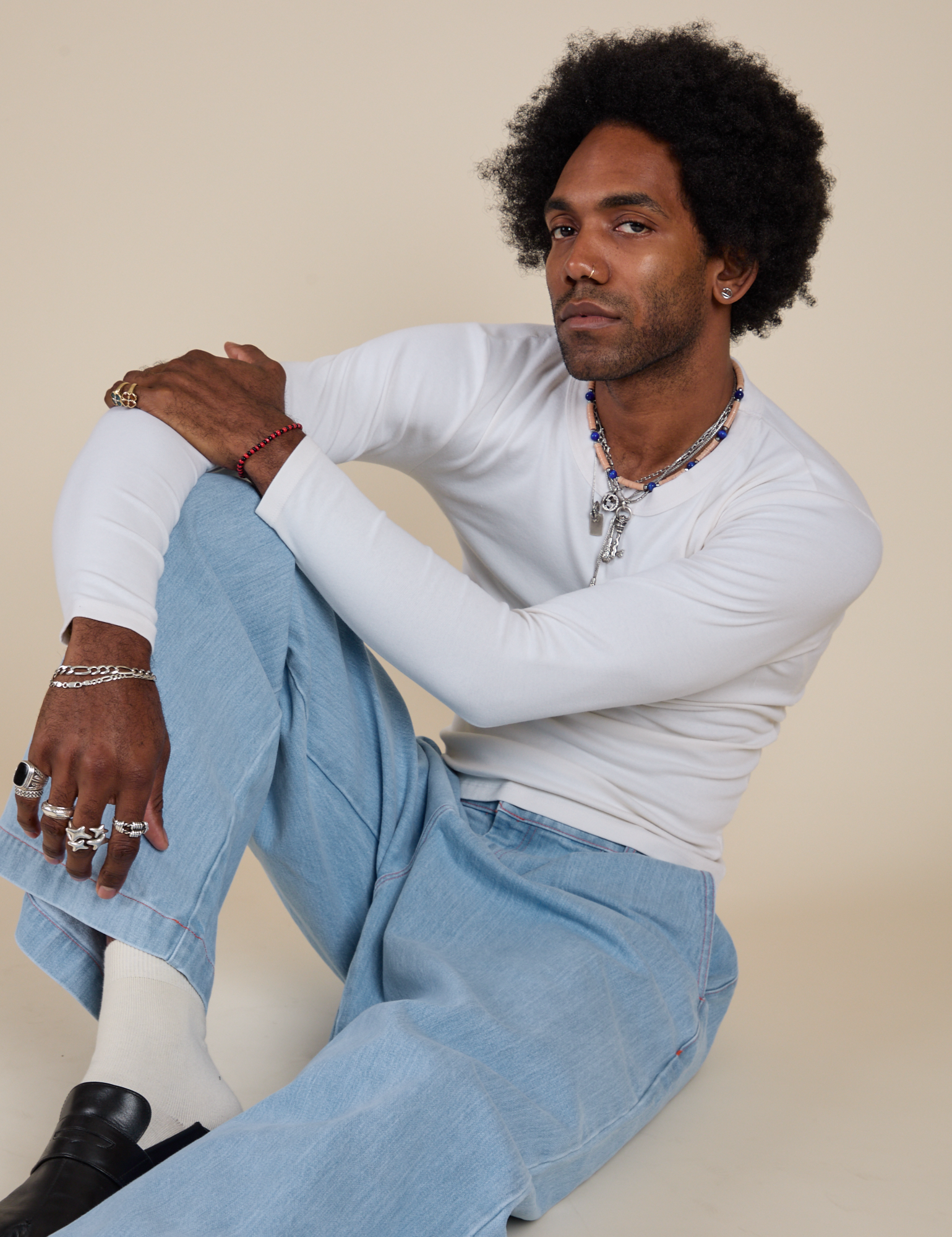 Long Sleeve Baby Tee - Vintage Tee Off-White