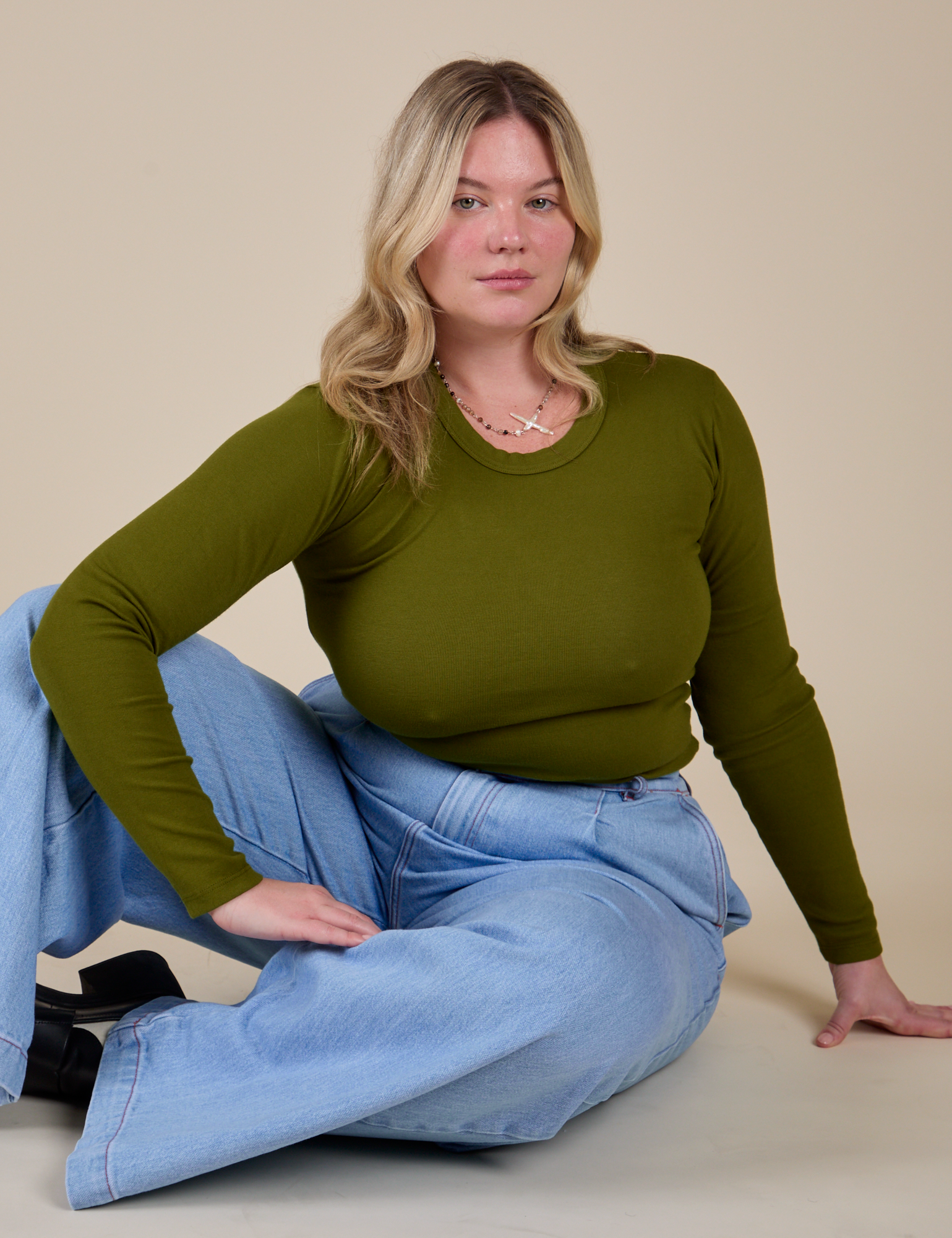 Long Sleeve Baby Tee - Summer Olive