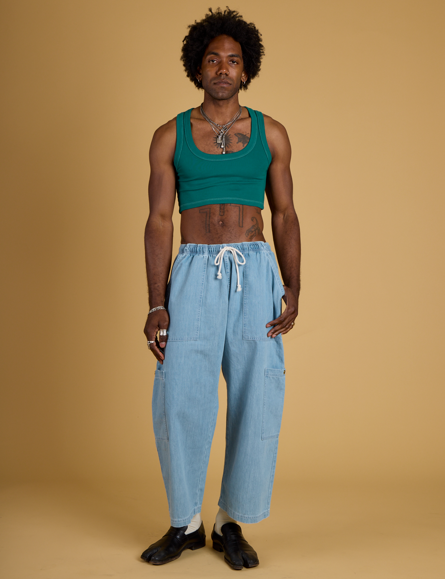 Contrast Stitch Mini Tank - Hunter Green