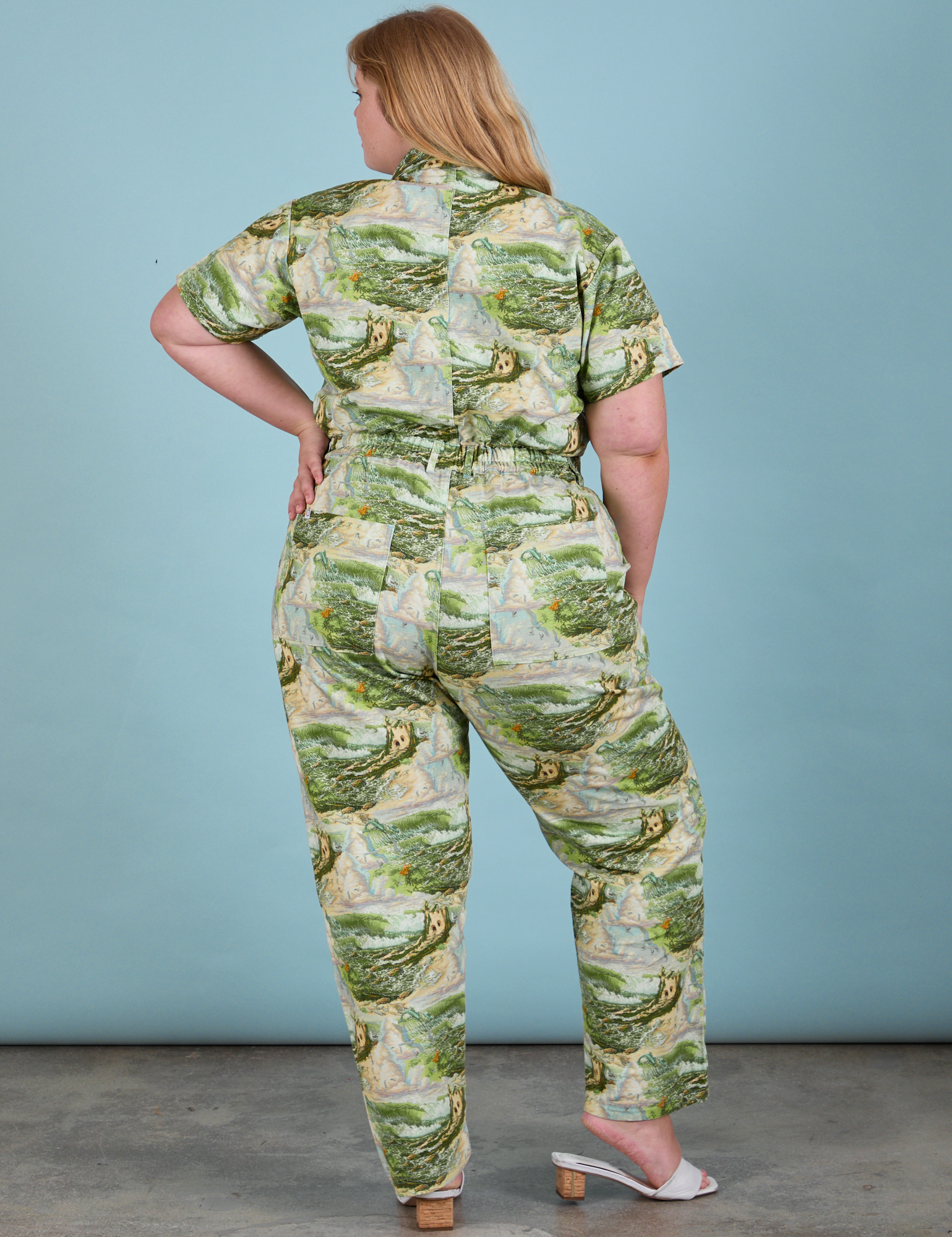 Ocean and Sky Jumpsuit back view on Juliet