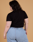 Organic Vintage Tee in Basic Black back view on Ashley