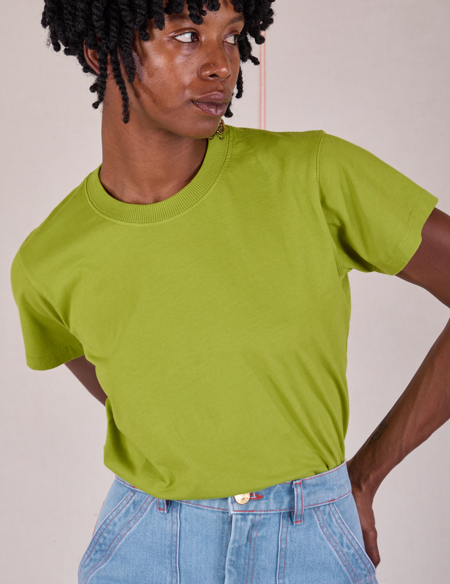 Organic Vintage Tee in Gross Green on Cheyann