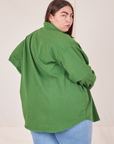 Back view of Oversize Overshirt in Lawn Green worn by Marielena