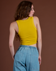 Icon Cropped Tank - Yellow Hibiscus