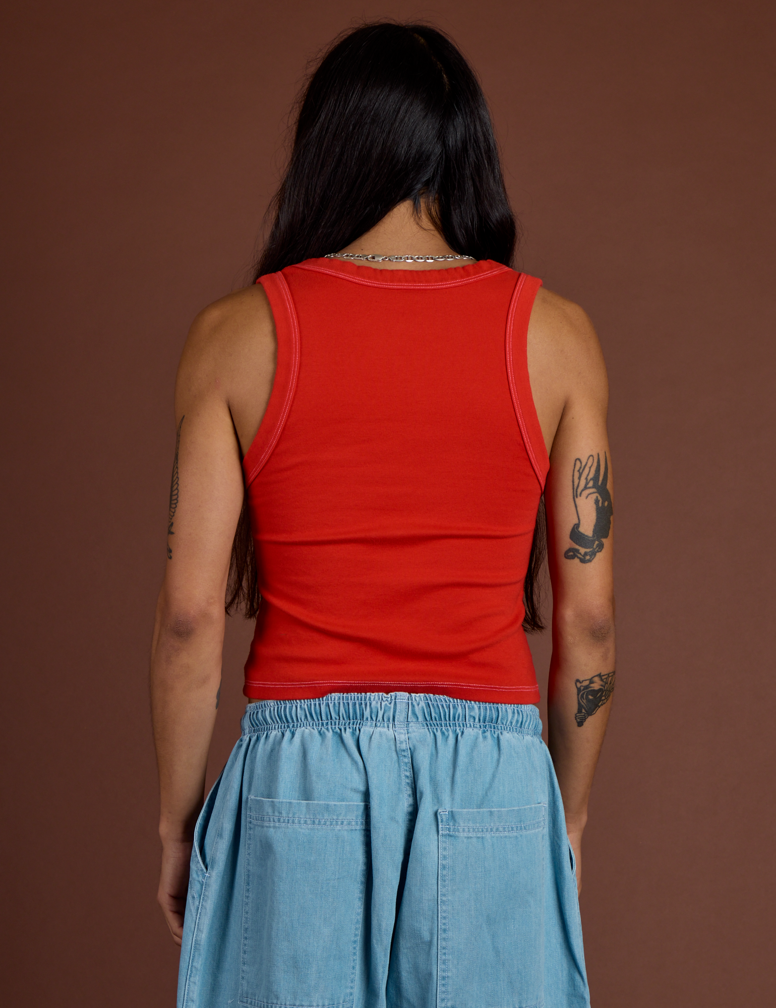Icon Cropped Tank - Red Star