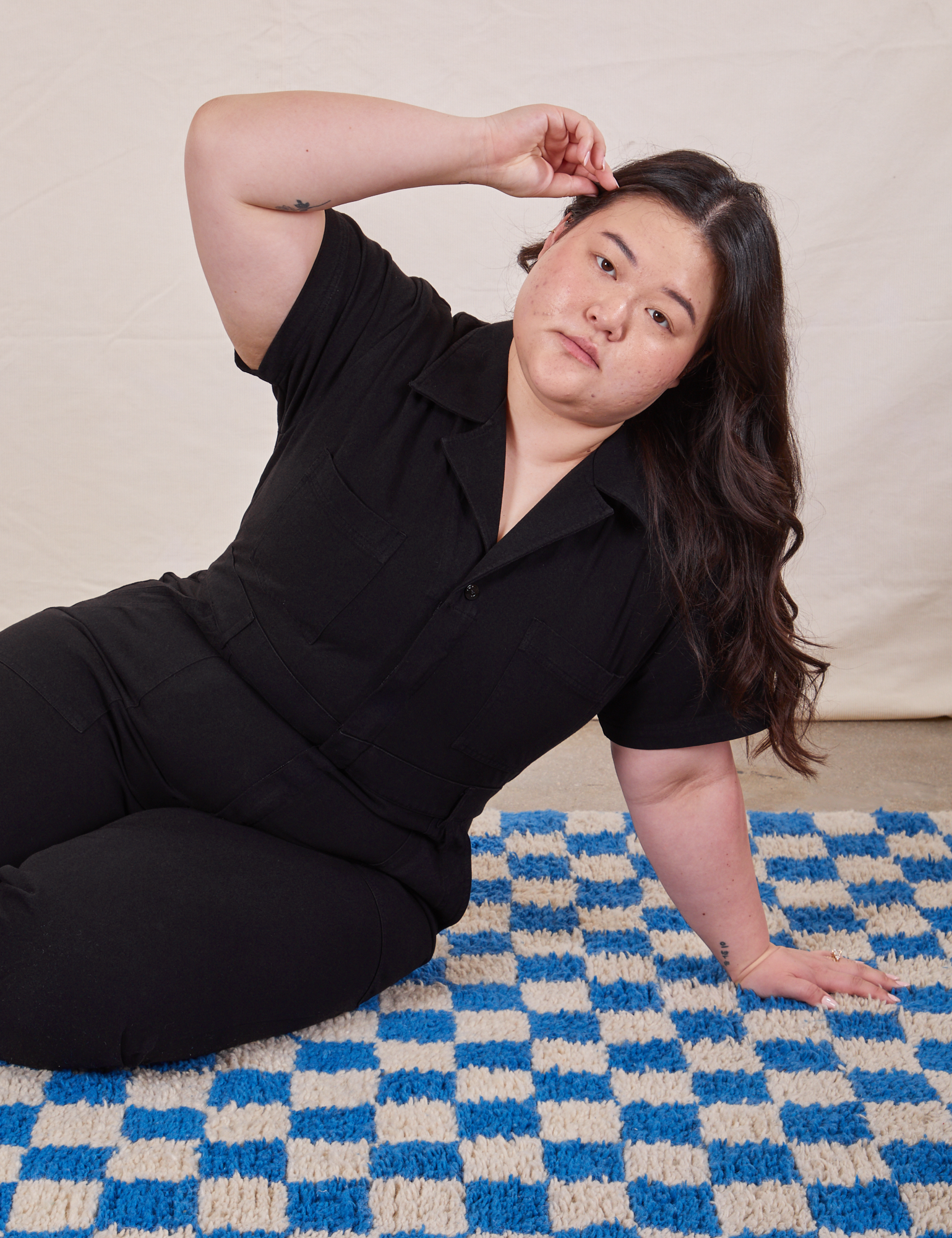 Petite Short Sleeve Jumpsuit - Basic Black – BIG BUD PRESS